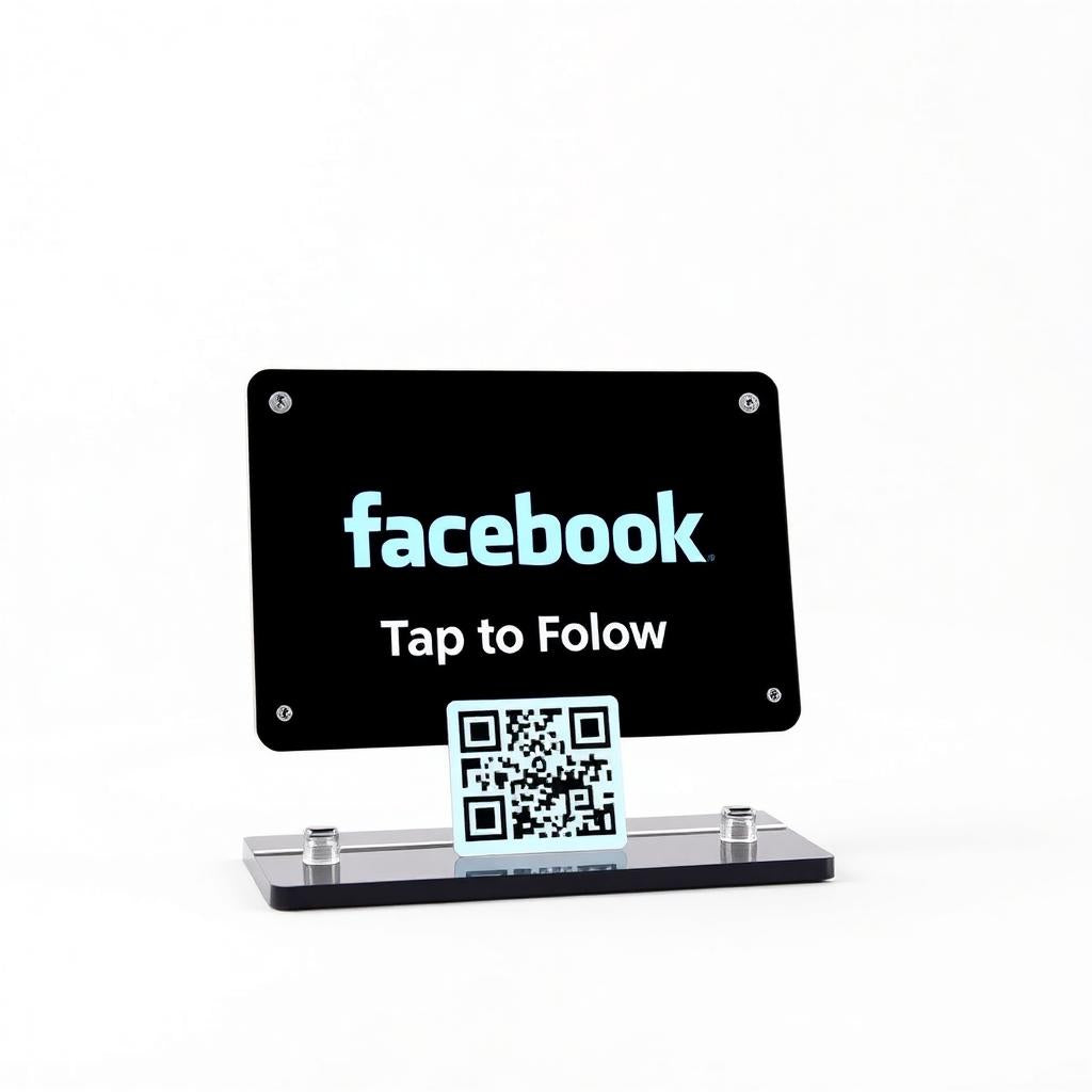 NFC + QR Codes Facebook Follow Stand