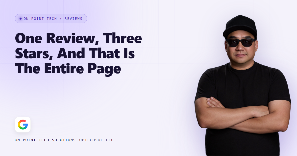 One Review, Three Stars, And That Is The Entire Page