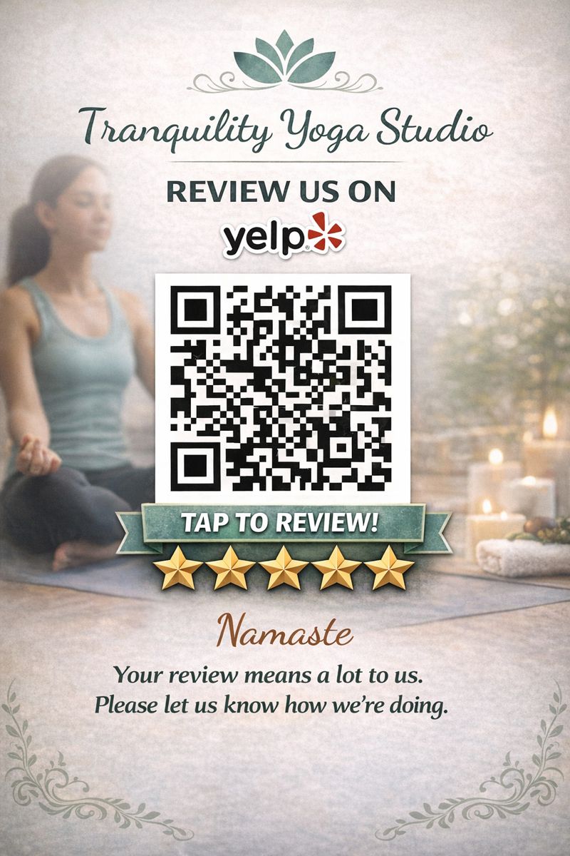 Sample NFC review card for a fitness or yoga studio
