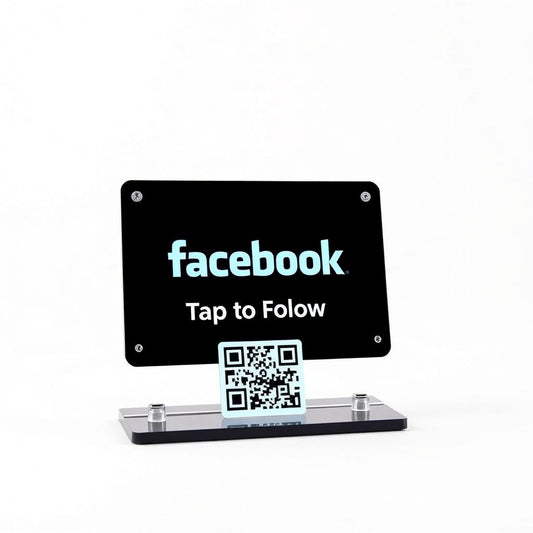 NFC + QR Codes Facebook Follow Stand