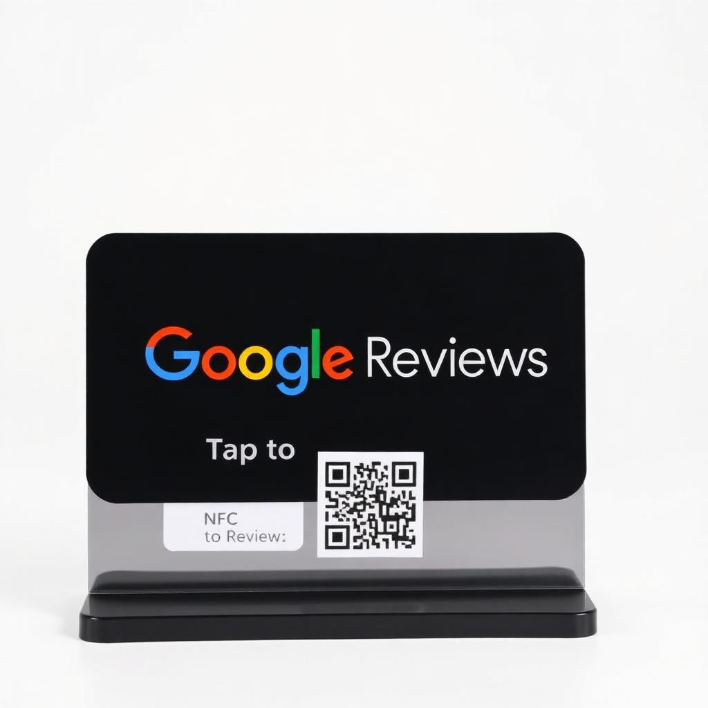 NFC + QR Codes Google Review Stand