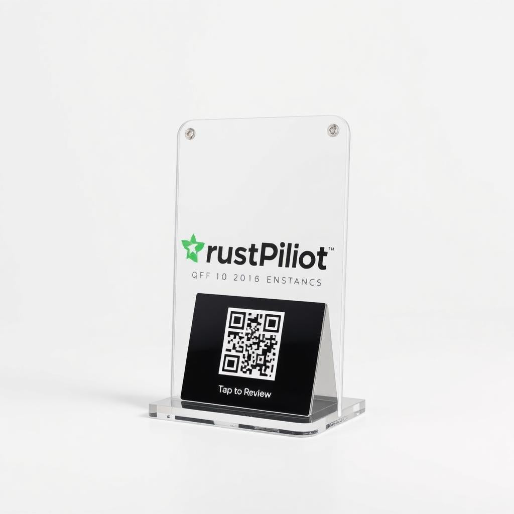 NFC + QR Codes TrustPilot Review Stand